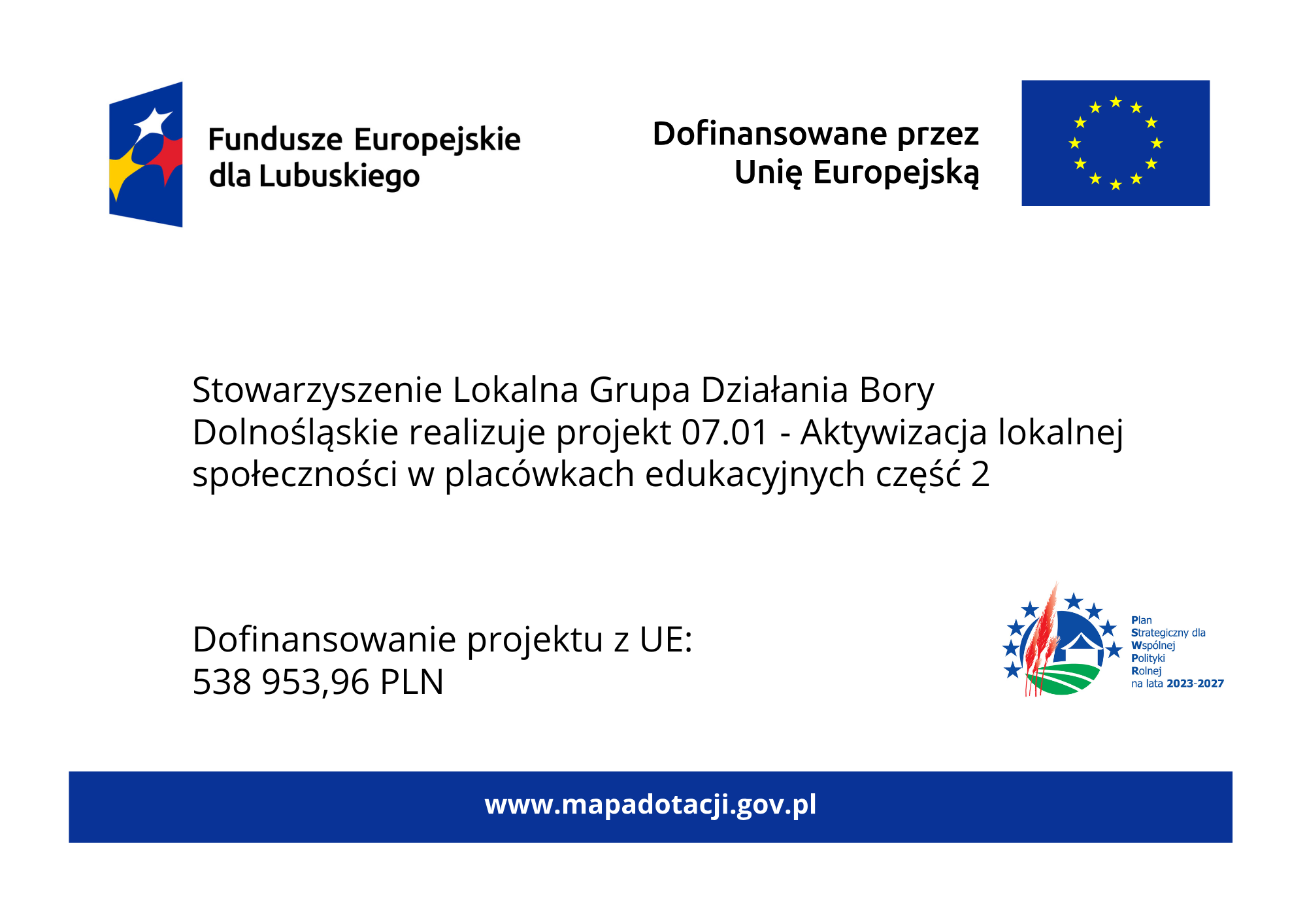 Plakat projektu 07.01, Aktywizacja lokalnej społeczności w placówkach edukacyjnych, część 2