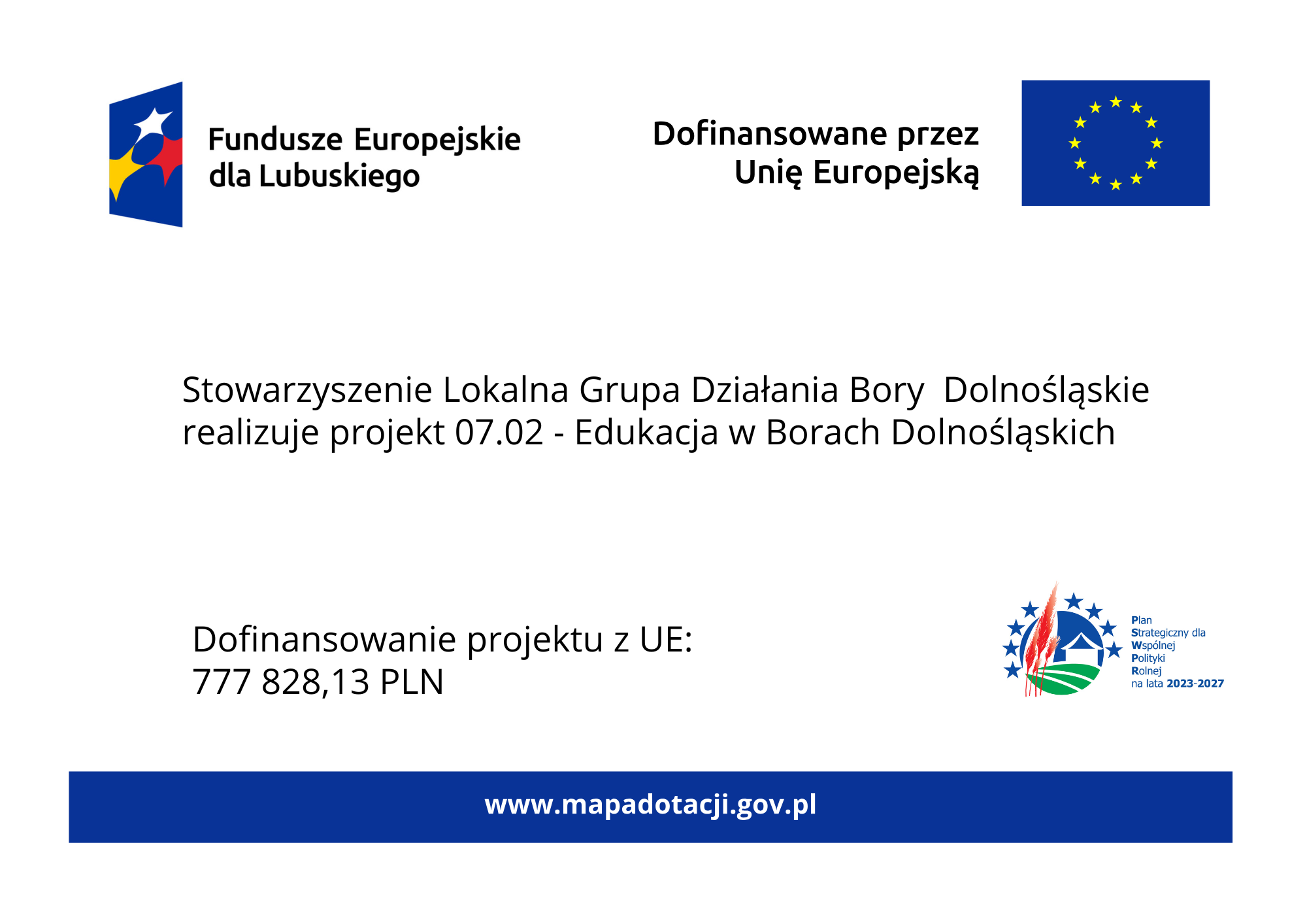 Plakat projektu 07.02, Edukacja w Borach Dolnośląskich