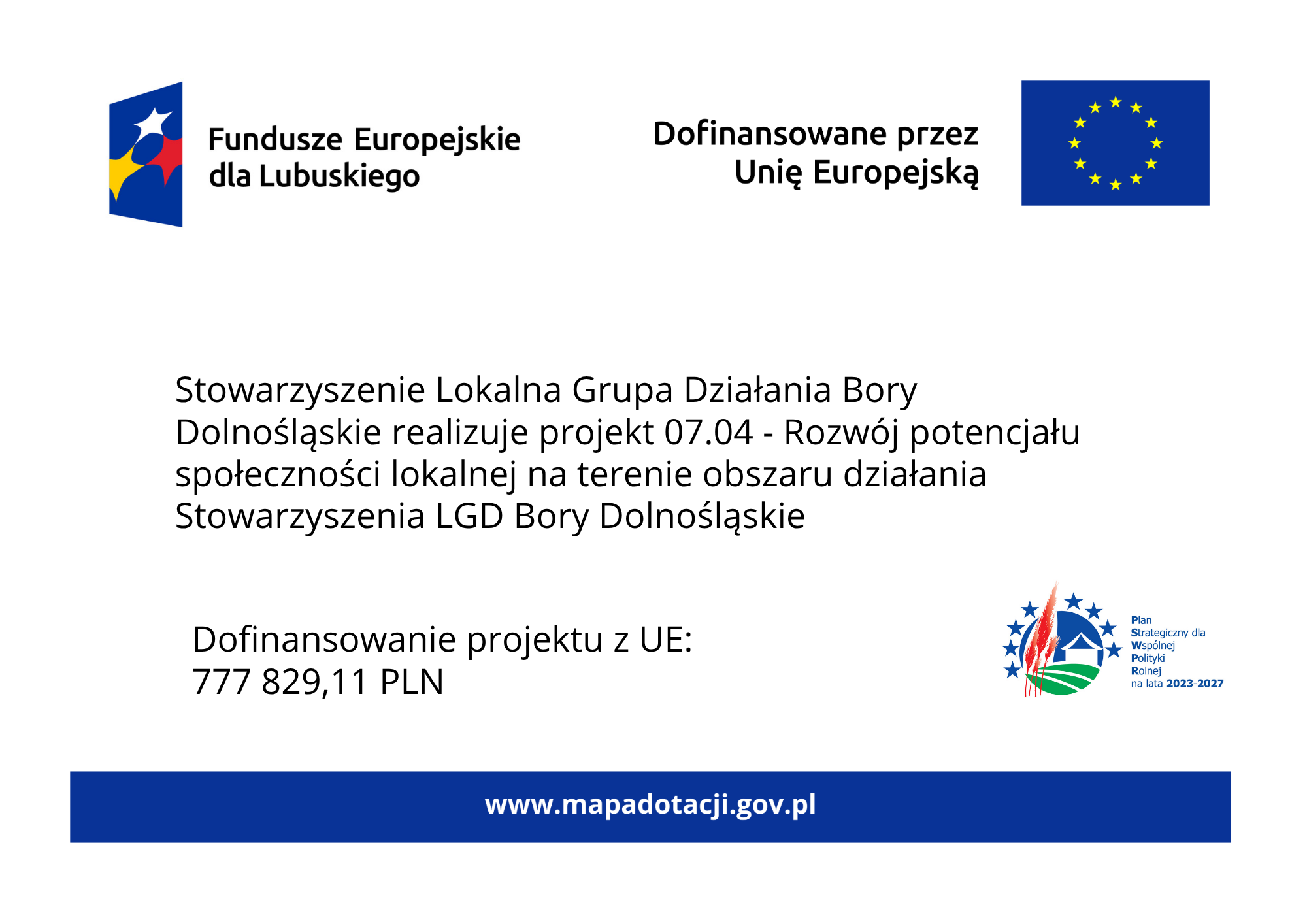 Plakat projektu 07.04, Rozwój potencjału społeczności lokalnej